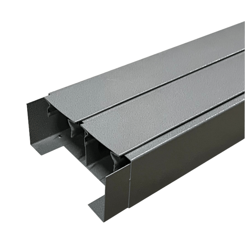 N8/P801 Plinth Skirt - 2 Compartment, Complete with Covers, 3m, Hammertone Grey (HTG)