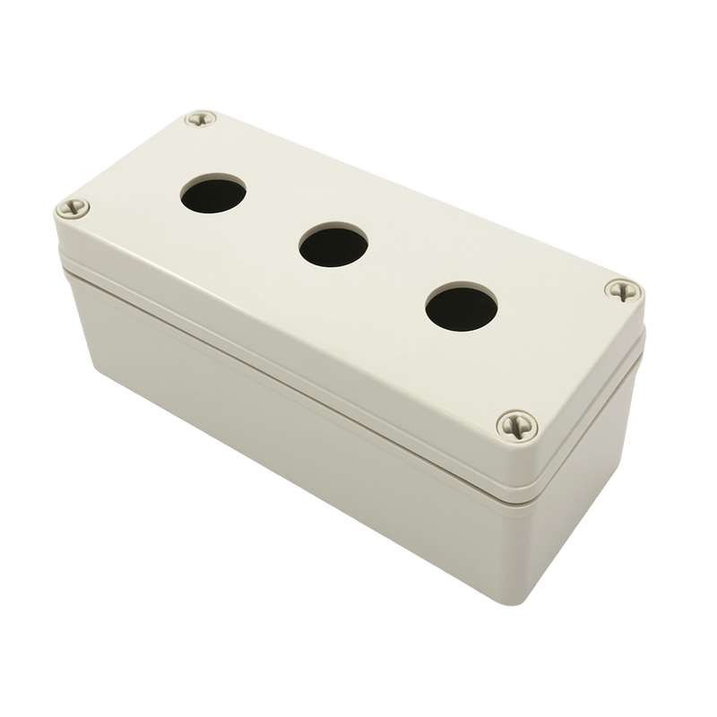 Riken 3-Hole Pushbutton Enclosure - 22mm, IP65, PVC, Grey
