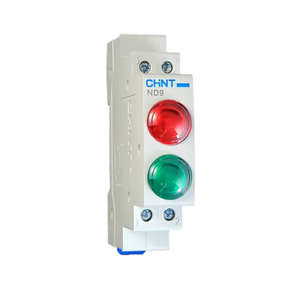 Chint Dual LED Indicator - Green + Red, 230V AC, 18mm, DIN (ND9-2/G-230)
