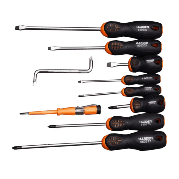 RUWAG HARDEN 10 PIECE SCREWDRIVER SET SOFT HANDLE
