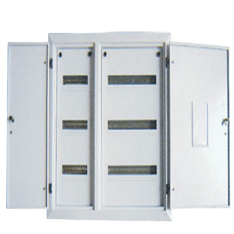 DB Surface 3×24 SAM 3-Phase Distribution Board - 2 Doors, Side JSO, White, IP55 Rated, Complete with Busbar
