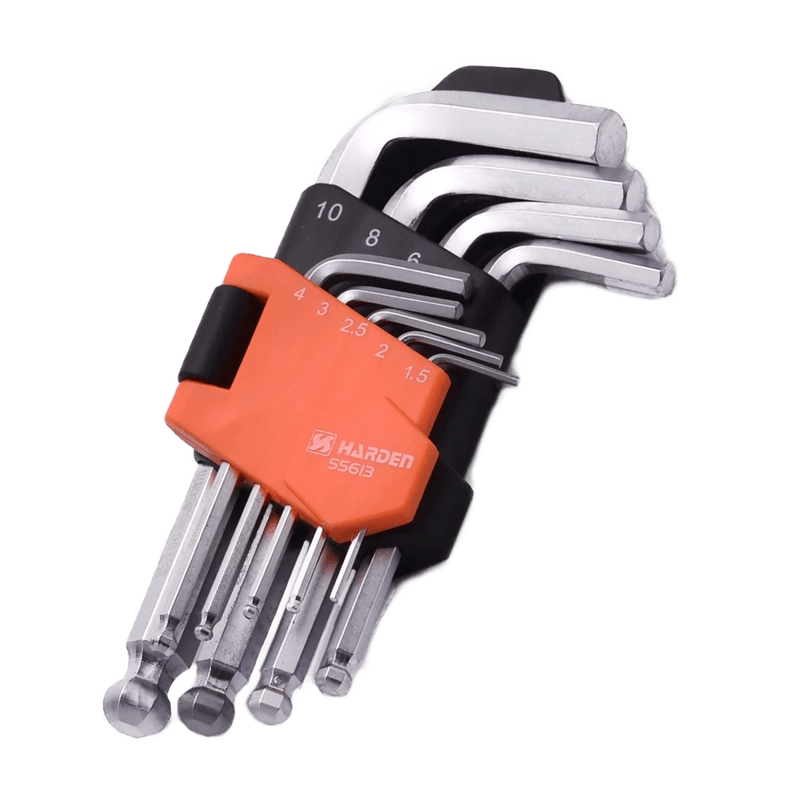 Ruwag Harden 9‑Piece Medium‑Length Ball‑End Hex Key Set (1.5-10 mm)