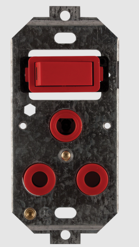 Crabtree Classic SSO - 1×16A Dedicated, Vertical, Yoke, 4×2, Red