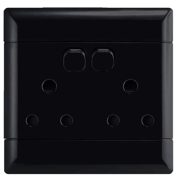 NEU Switch Socket Double 100×100 - Black