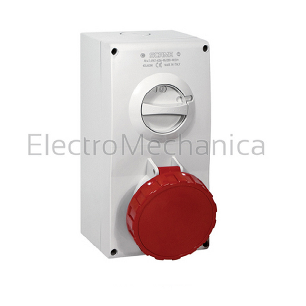Scame CEE 63A 5-Pin Surface Socket with Interlock 400V IP67
