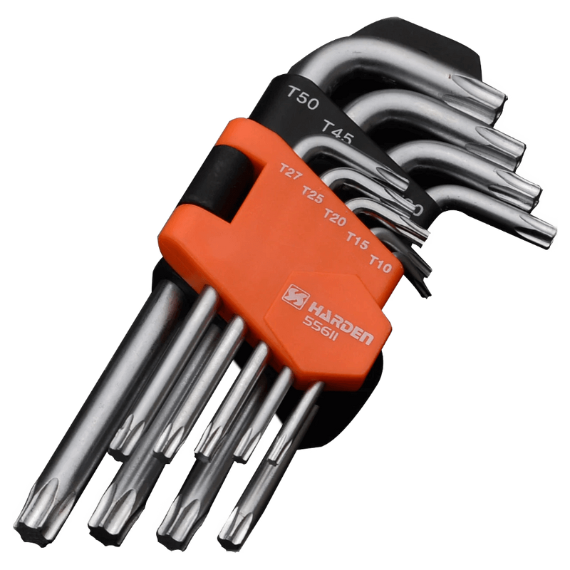 Ruwag Harden 9‑Piece Medium‑Length Torx Key Set (T10-T50)