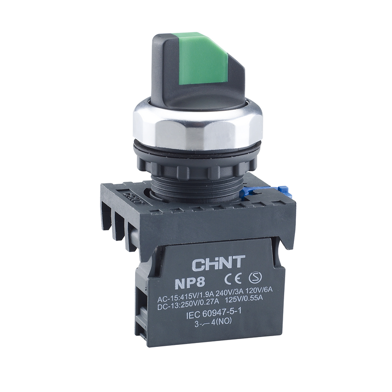 Chint Selector Switch - 3 Position, IP65 Stay Put Complete with 2NO Block [PVC Base]