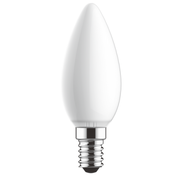 Starlit 5W E14 LED Candle C37 Bulb - Opal, Daylight 6000K, 450lm
