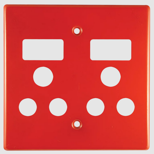Crabtree Classic Double SSO 2×16A RSA Cover Plate - 4×4, Red