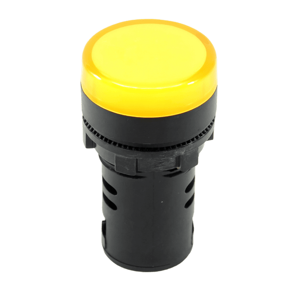 Chint LED Pilot Light - Yellow, 240V AC/DC, 22mm, Flat Head Top