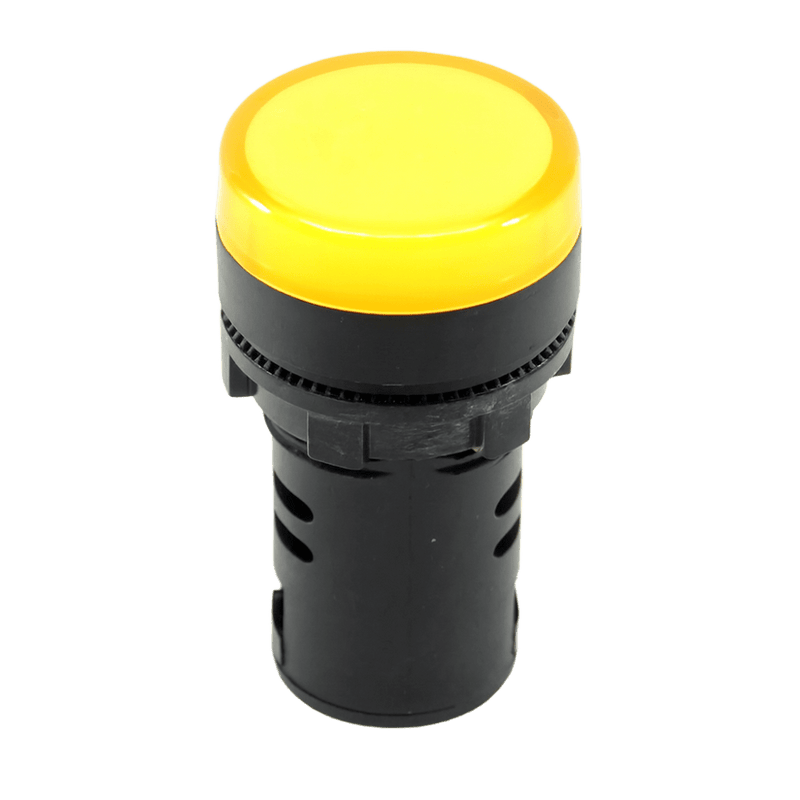 Chint LED Pilot Light - Yellow, 240V AC/DC, 22mm, Flat Head Top