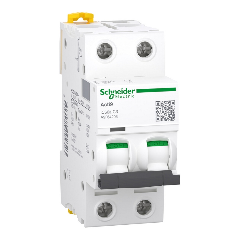 Schneider 3A 2P MCB, 6kA - Miniature Circuit Breaker