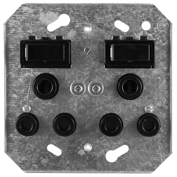 Crabtree Classic Double SSO 2×16A RSA - 4×4, Black