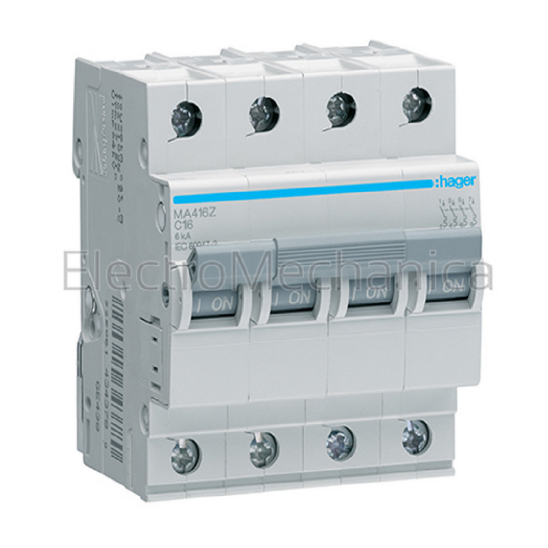 Hager Miniature Circuit Breaker (MCB) - 32A, 4 Pole, 6kA, C-Curve