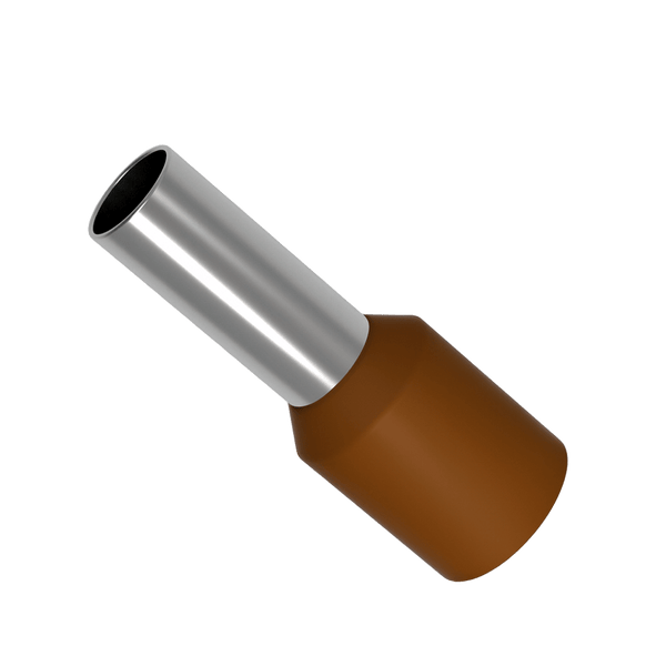 Jeesoon Insulated Bootlace Ferrule - 10.0mm², 12mm Length, Brown