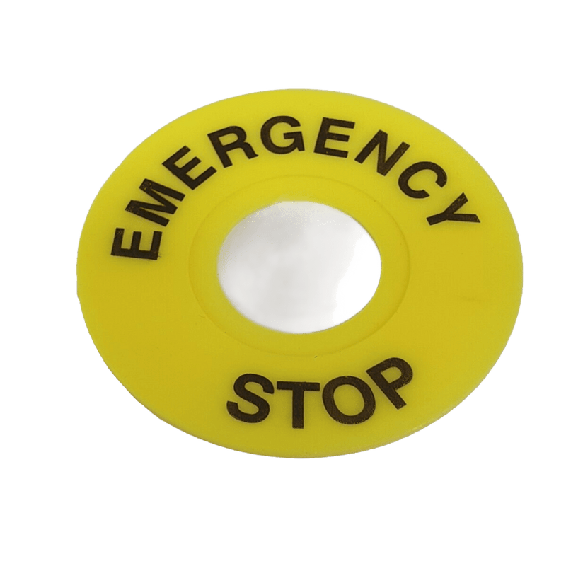 Chint Emergency Stop Push Button - 22mm Yellow Label