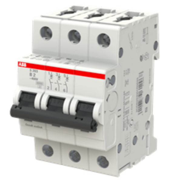 ABB 6 A 3‑Pole MCB - C‑Curve, 10 kA, DIN Rail Mount