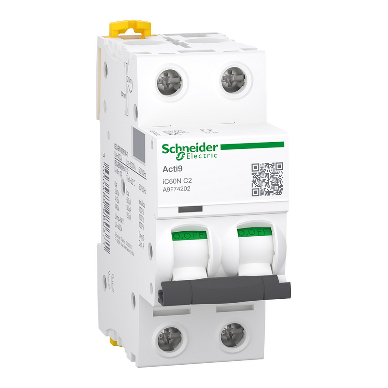 Schneider 2A 2P MCB 6kA - C Curve