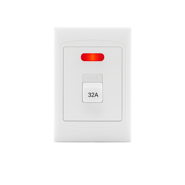 NUR Isolator Switch - 32A, 2 Pole, 100×50mm (White)
