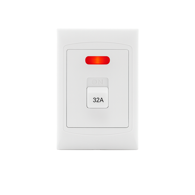NUR Isolator Switch - 32A, 2 Pole, 100×50mm (White)