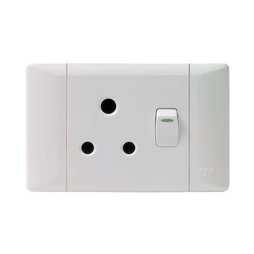 CBI Single Switched Socket Outlet - Horizontal, 2×4 (White)