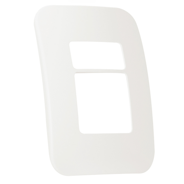 Veti 1 - Two Module Cover Plate (1 Single, 1 Double) White