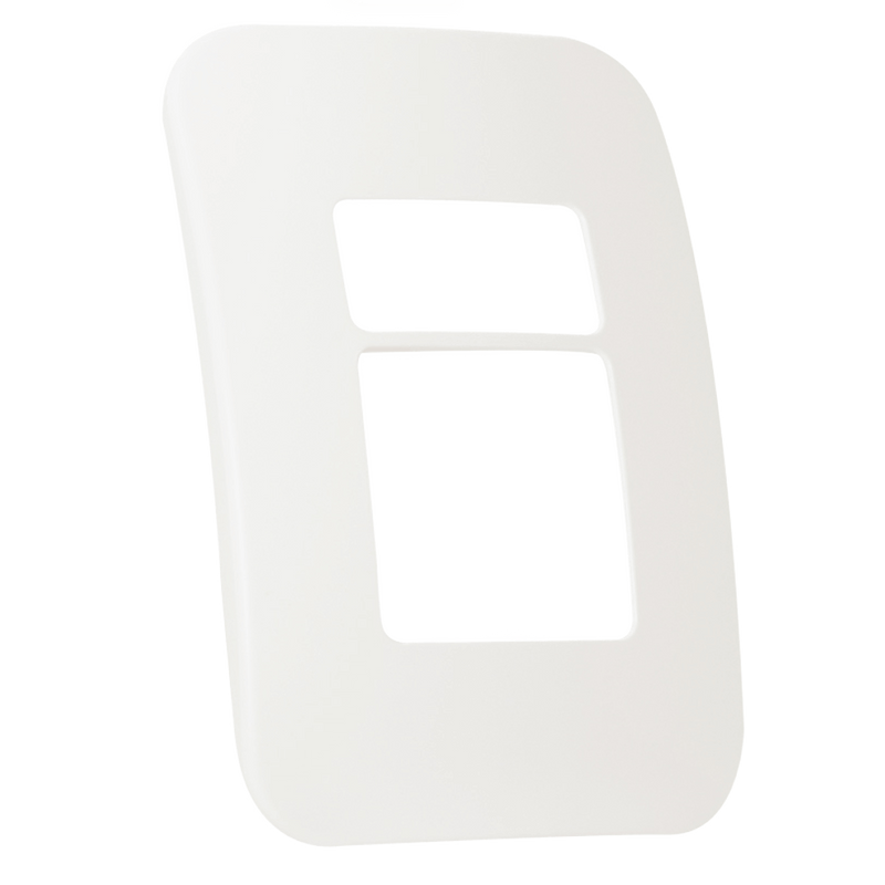 Veti 1 - Two Module Cover Plate (1 Single, 1 Double) White