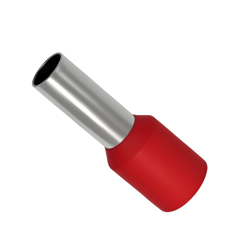 Jeesoon Insulated Bootlace Ferrule - 35.0mm², 16mm Long, Red (Each)
