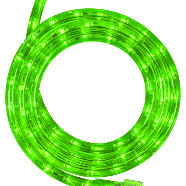 MES 220V Rope Strip Light 8W/m (IP65) - Green, Dimmable, 5050 SMD, 530lm, 14×6.5mm