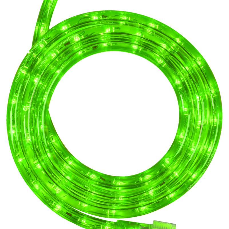 MES 220V Rope Strip Light 8W/m (IP65) - Green, Dimmable, 5050 SMD, 530lm, 14×6.5mm