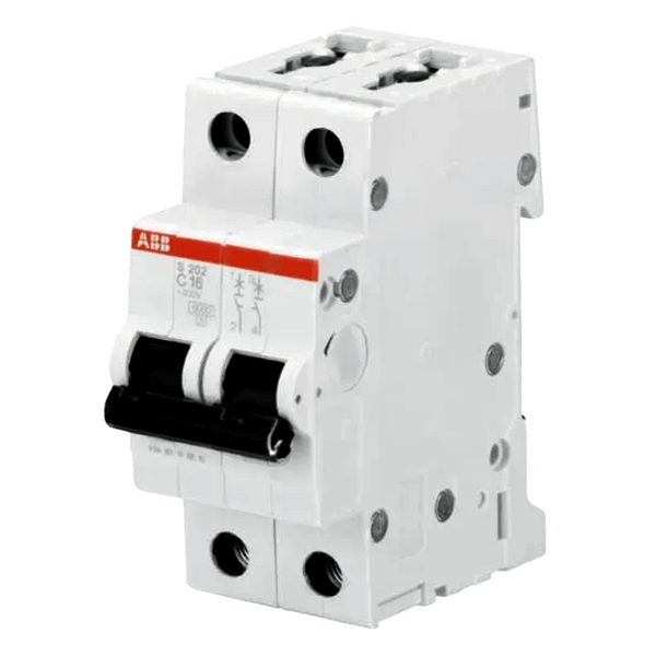 ABB 10 A 2‑Pole MCB - 3 kA, C‑Curve, DIN Rail Mount