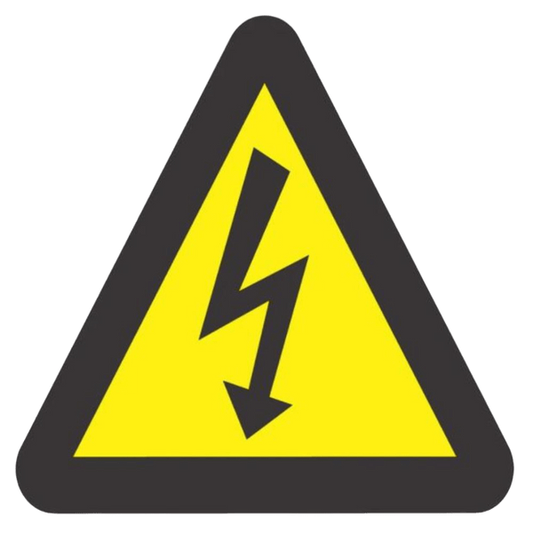 Warning Sign - Lightning Symbol, 65×65mm Sticker