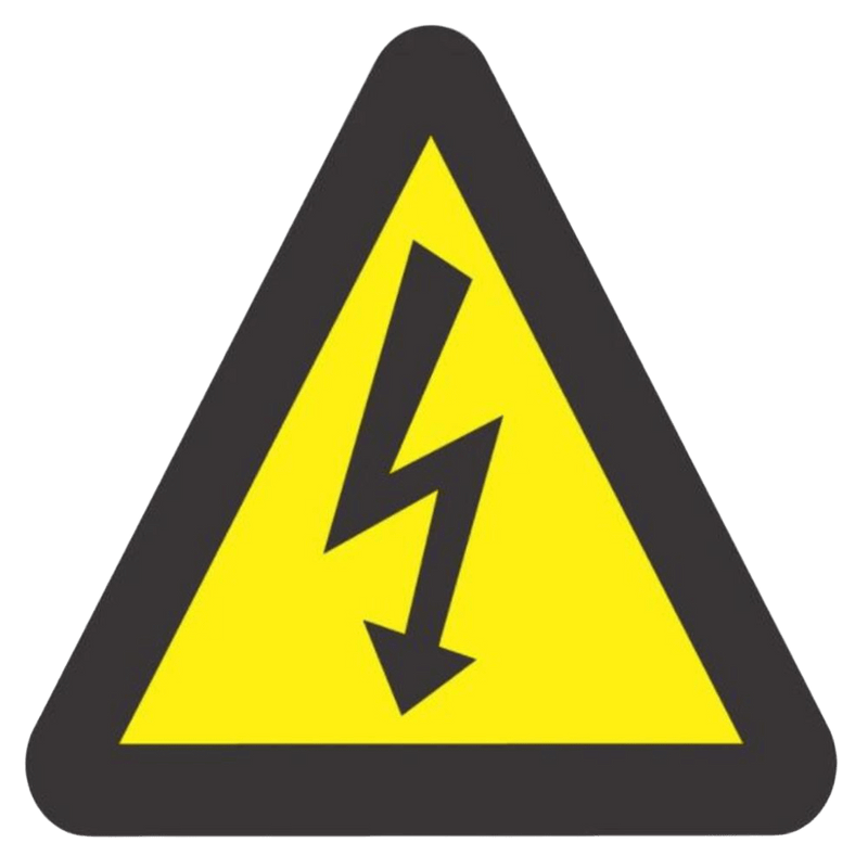 Warning Sign - Lightning Symbol, 150×150mm Sticker