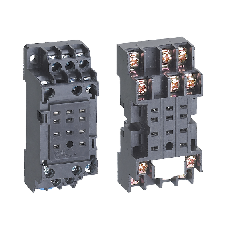 Chint 8‑Pin Flat Power Relay Base - Finger-Protected Version