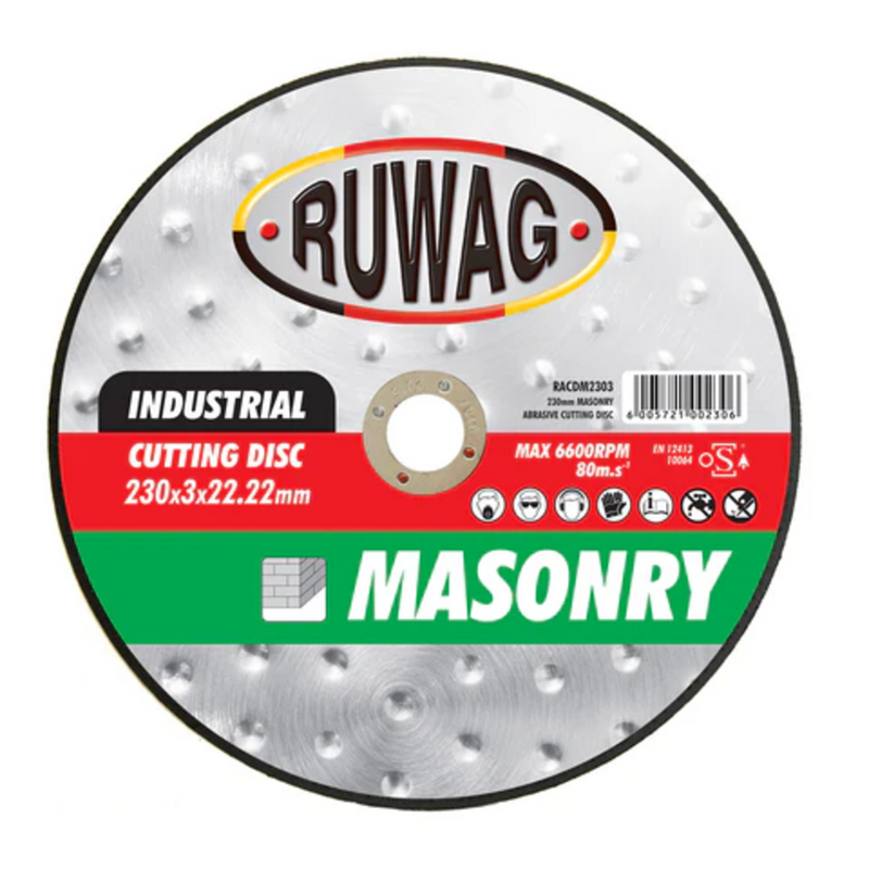 Ruwag 115mm × 3mm Cutting Disc/Blade - Masonry & Concrete (Industrial Grade)