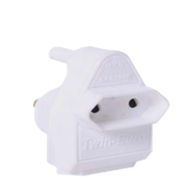 Euromate Twin V-Slim Wall Plug Adaptor - 2 x 6A (RSA V-Slim)