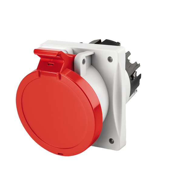 SCAME Flush-Angled 5-Pole Panel-Mount Socket - 63 A, IP54 (3P+N+E)