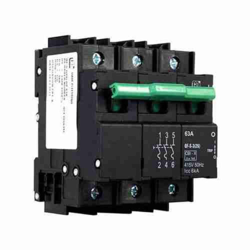 CBI QF(13)-S 63 A 3‑Pole Mini Rail Isolator - 6 kA