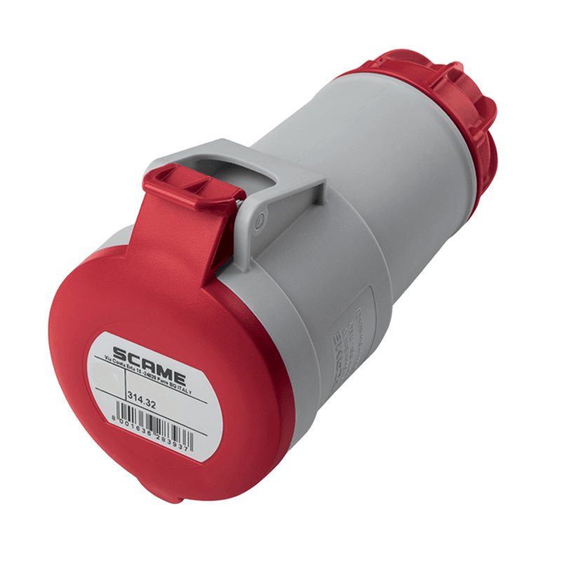 Scame CEE Female Coupler - 32 A, 4-Pole (3P+E), IP54, 400 VAC