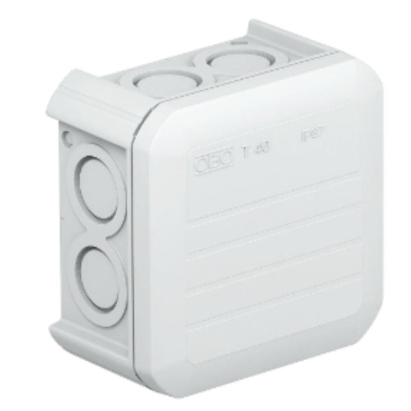 OBO T40 Junction Box - Blank, Light Grey (90 × 90 × 52 mm)