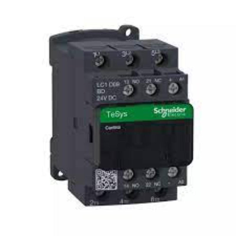 Schneider Contactor - 3P 9A AC-3 (4kW, 1NO+1NC, 24V DC Coil)