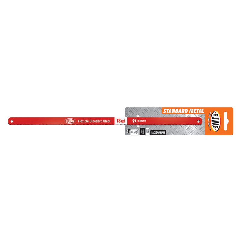 Ruwag 18 TPI Standard Metal Hacksaw Blade - Standard Grade (Red Blade)