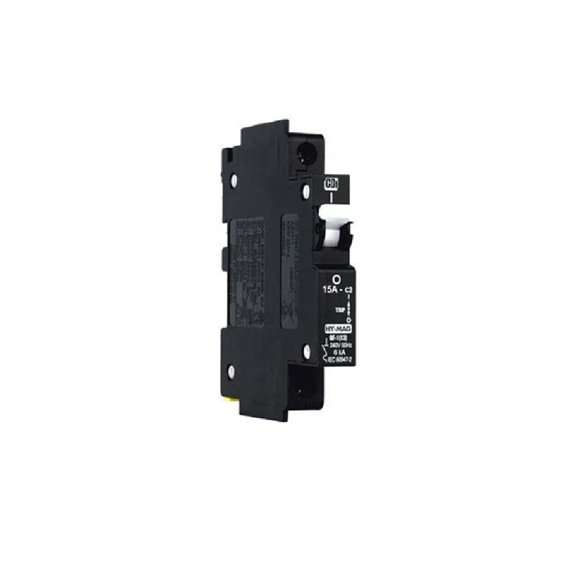 CBI 10A 1 Pole Mini Rail MCB - 6kA, Curve 2, Black (White Handle)