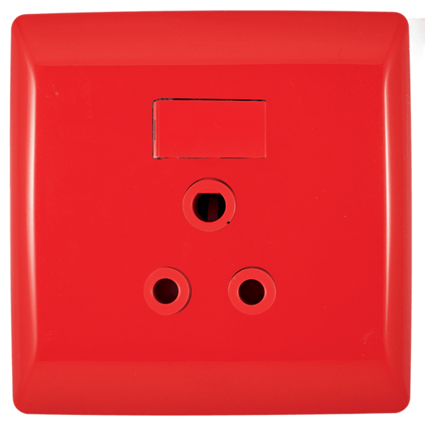 CT Single Dedicated Switched Socket - 164-4 on 4×4 Yoke with Cover Plate (Vertical) Red