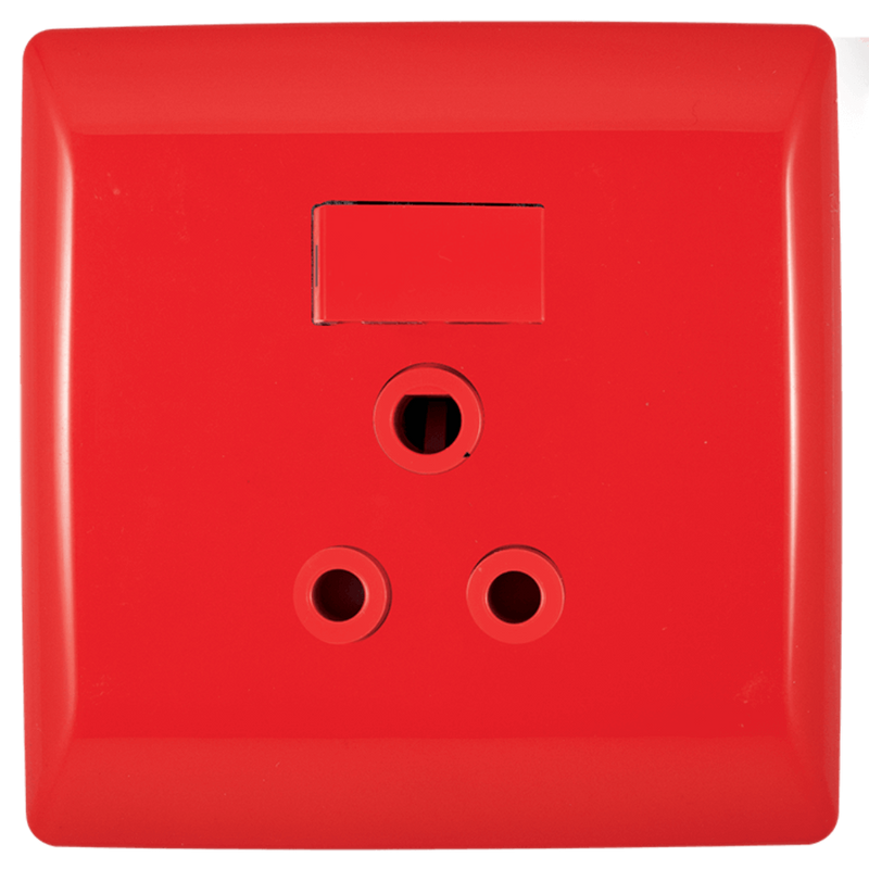 CT Single Dedicated Switched Socket - 164-4 on 4×4 Yoke with Cover Plate (Vertical) Red
