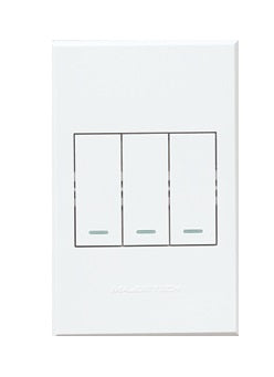 Veti 3 - 3-Lever 2 x Bell Press, 1 x 2-Way Switch 4×2 White Complete