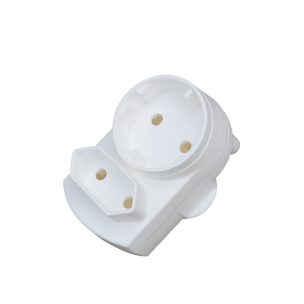 Ausma Wall Plug Adaptor - 1×5A 2-Pin + 1×5A Schuko