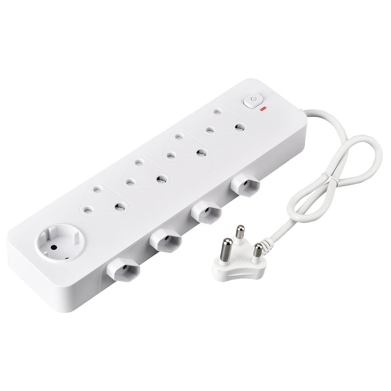 Target 9-Way Multiplug - 4 x RSA 3-Pin, 4 x V-Slim, 1 x Schuko Socket, with Main On/Off Switch