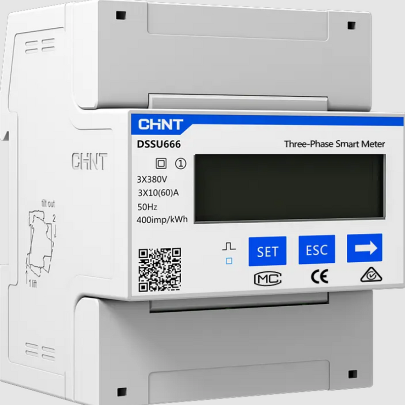 Chint kWh Three-Phase DIN Rail Energy Meter - 1.5(6)A, 3×230/400V, CT Type, 4-Pole, 4-Wire