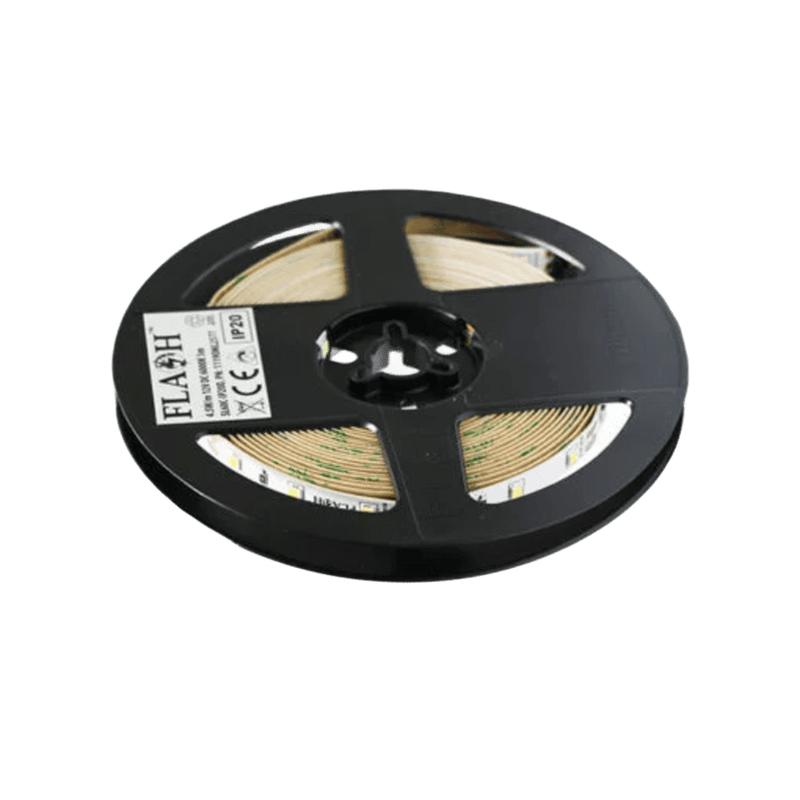 Flash 12V LED Strip Light - 9.6W, IP20 Rated, Daylight 6000-6500K, 120 LEDs/m